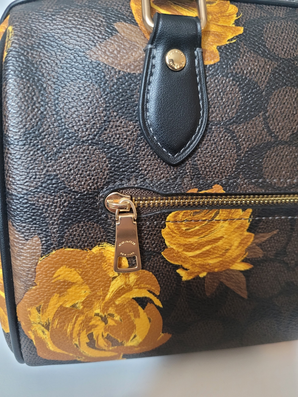Coach Rowan Satchel Bag in Signature Canvas with Floral Print - Picture 16 of 16